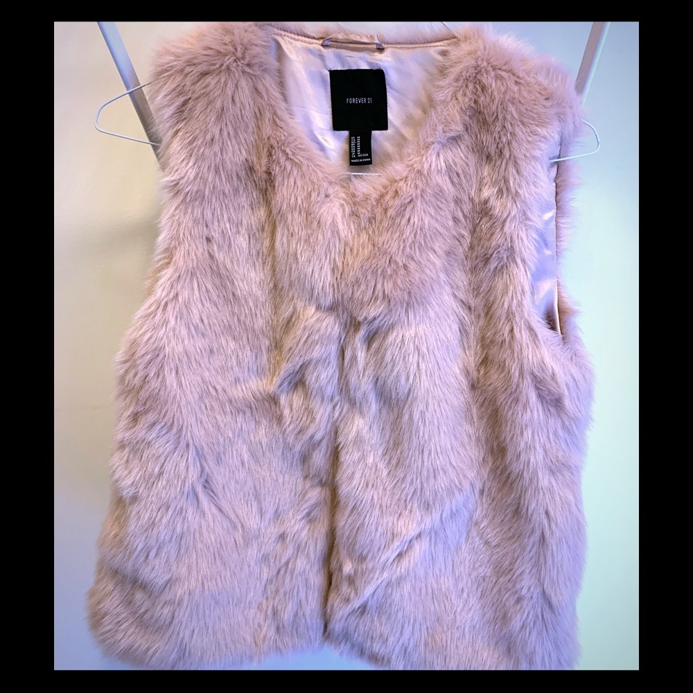 Pink faux fur vest